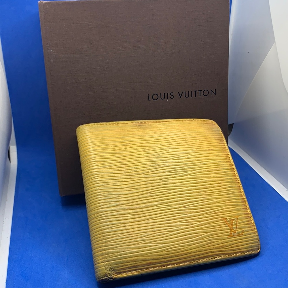 Louis‎ Vuitton vintage Epi leather wallet yellow purple
